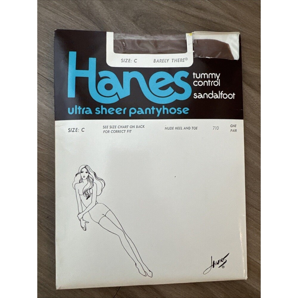 Hanes Ultra Sheer Tummy Control Sandalfoot Pantyhose SIZE: C D BARELY THERE